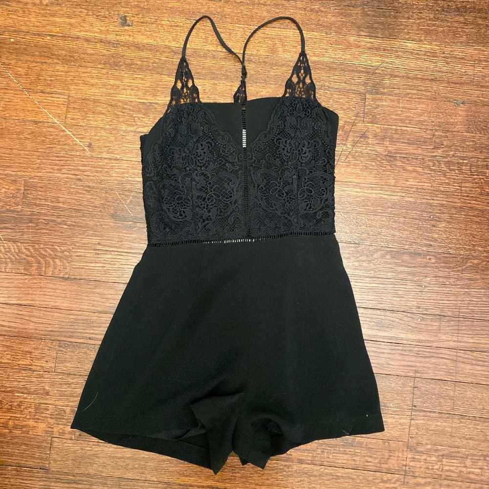 Formal Black Lace Romper